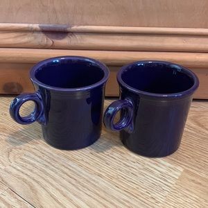 Pair of Retired Plum Fiesta 10 1/4 ounce mugs